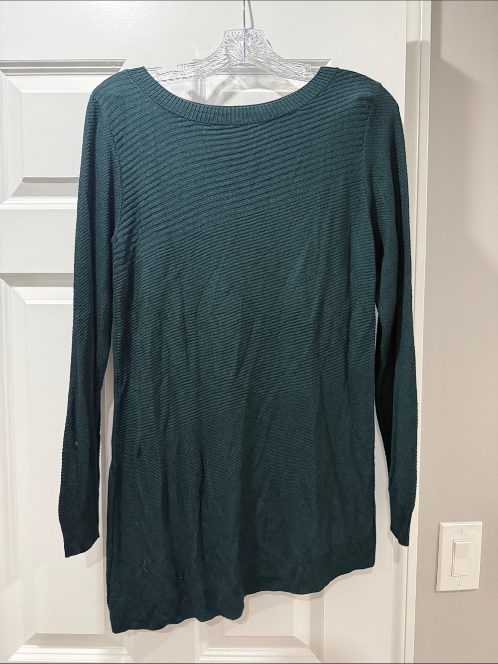 Apt. 9 Black Ribbed Long Sleeve Knit Top